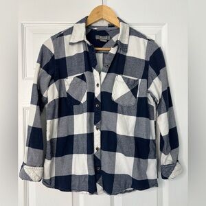 Natural Reflections Blue & White Buffalo Check Flannel Shirt | Women’s Small
